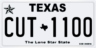 TX license plate CUT1100