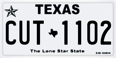 TX license plate CUT1102