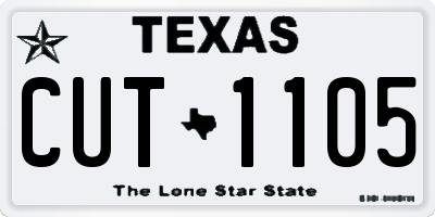 TX license plate CUT1105