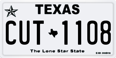 TX license plate CUT1108