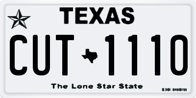 TX license plate CUT1110
