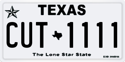TX license plate CUT1111