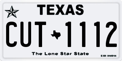 TX license plate CUT1112