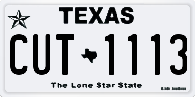 TX license plate CUT1113