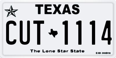 TX license plate CUT1114