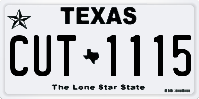 TX license plate CUT1115