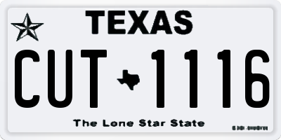 TX license plate CUT1116