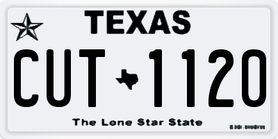 TX license plate CUT1120