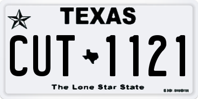 TX license plate CUT1121