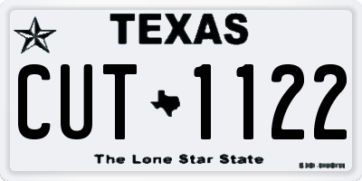 TX license plate CUT1122