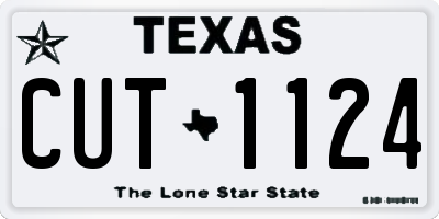 TX license plate CUT1124