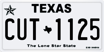 TX license plate CUT1125