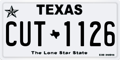 TX license plate CUT1126