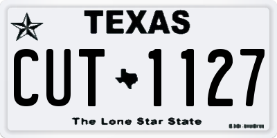 TX license plate CUT1127