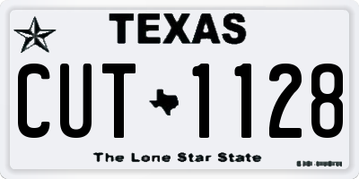 TX license plate CUT1128