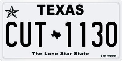 TX license plate CUT1130