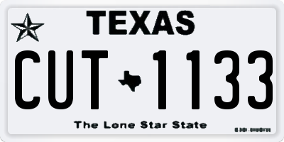 TX license plate CUT1133