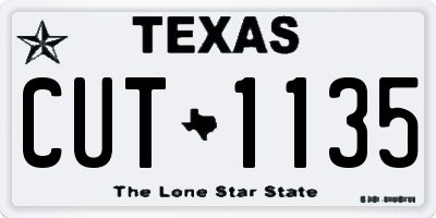 TX license plate CUT1135