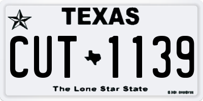 TX license plate CUT1139