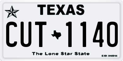 TX license plate CUT1140