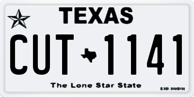 TX license plate CUT1141
