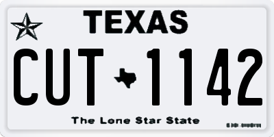 TX license plate CUT1142
