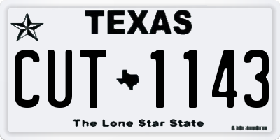 TX license plate CUT1143