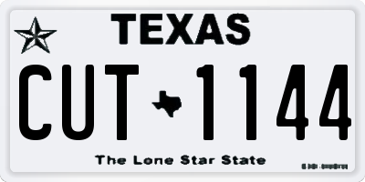 TX license plate CUT1144