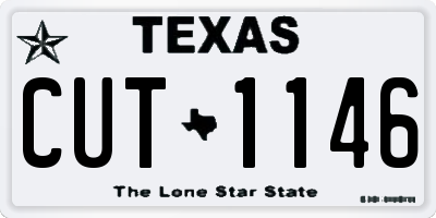 TX license plate CUT1146