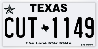 TX license plate CUT1149