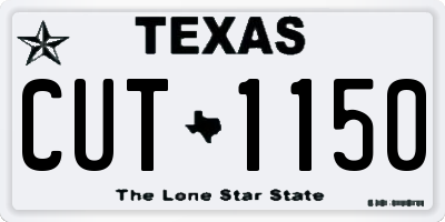 TX license plate CUT1150