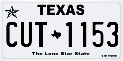 TX license plate CUT1153