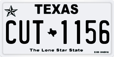 TX license plate CUT1156