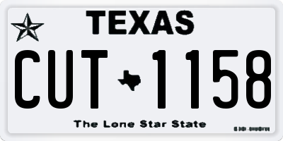 TX license plate CUT1158