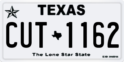 TX license plate CUT1162