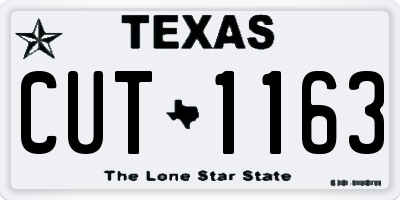 TX license plate CUT1163