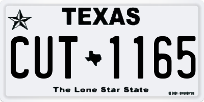 TX license plate CUT1165