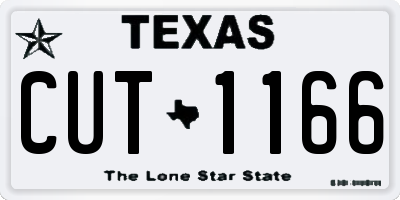 TX license plate CUT1166