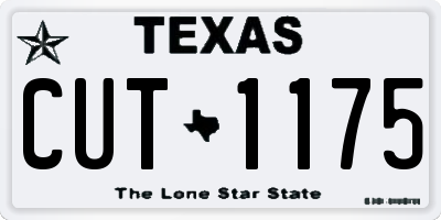 TX license plate CUT1175