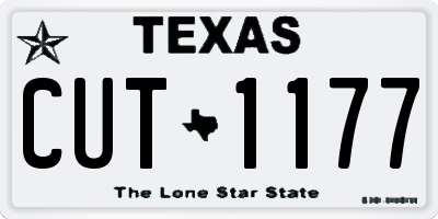 TX license plate CUT1177