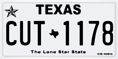 TX license plate CUT1178