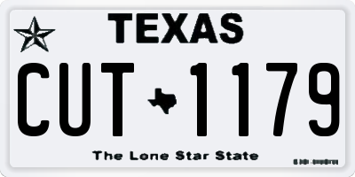 TX license plate CUT1179