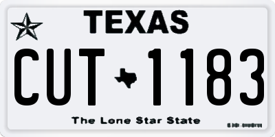 TX license plate CUT1183