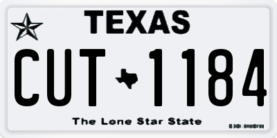 TX license plate CUT1184