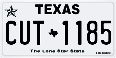 TX license plate CUT1185