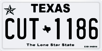 TX license plate CUT1186