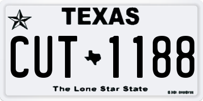 TX license plate CUT1188