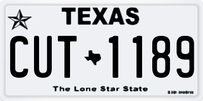 TX license plate CUT1189