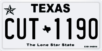 TX license plate CUT1190