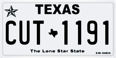 TX license plate CUT1191
